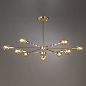 헤더 9등 펜던트 직부 거실 다이닝룸 샴페인 골드 가지 조명