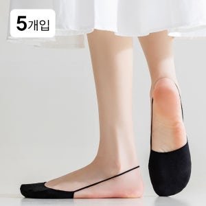 여성 반 양말 끈 슬링백 덧신 뮬 페이크삭스 5P세트