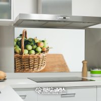 주방아트글라스 아트보드 청사과 바구니