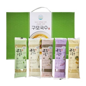 오색 구포국수 건강한 건면 200g 소면 녹차 단호박 자색고구마 메밀 5P 선물세트