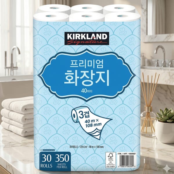 유한킴벌리 커클랜드 프리미엄 화장지 40m x 30롤 3겹