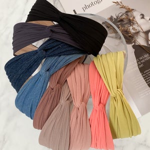 네추럴 컬러 꼬임 반다나 헤어밴드 9color