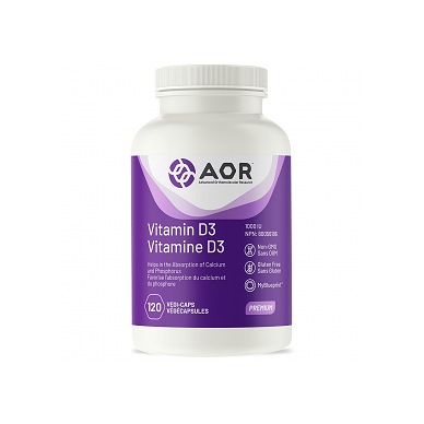 (해외) AOR <b>Vitamin</b>-D3 1000 IU 120 Veggie Caps