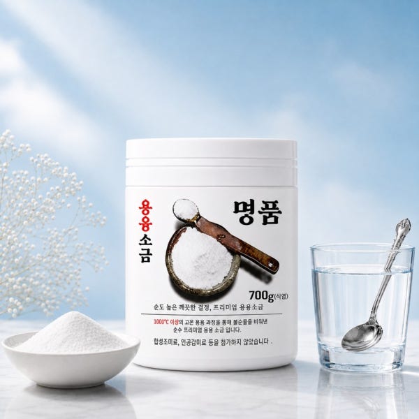 화백 명품 용융소금 미네랄 저염 국산 물에 타먹는 융융 용용 소금물 소금차 700g