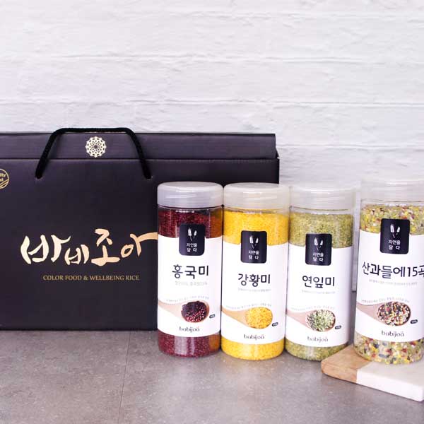 부모님선물 바비조아 고품격 선물세트 프리미엄쌀 4종 세트 450g x 4개