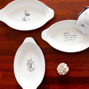 그라탕기 GRATIN BOWL (W25.5xD4.5) 사슴 플라밍고 타이포