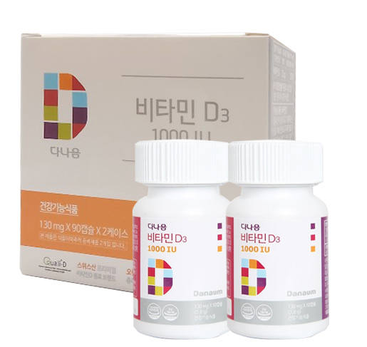 다나음 비타민D 1000IU 90캡슐 2병 (180일분)