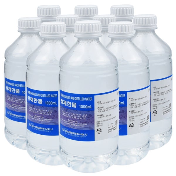 대한약품 정제한물 1000ml 10개 정제수 멸균 증류수 1L