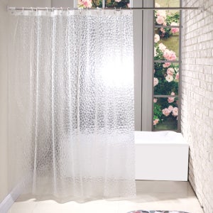 3D 반투명 욕실 방수 샤워 커튼 180 X 180 cm 커튼봉