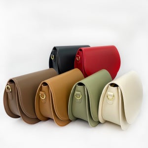 6color 베이직 하프 라운드 크로스 백 여성반달가방 하프문 심플 베이직 데일리