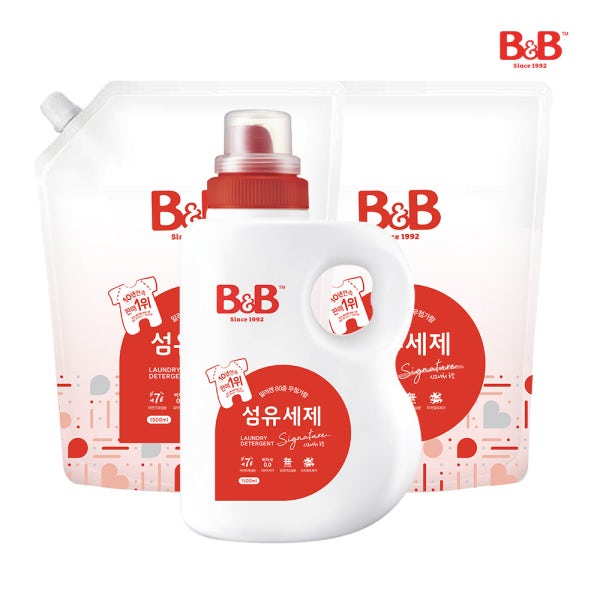 비앤비 아기 세탁세제 (시그니처) 1500ml x1개 + 1500ml 리필 x 2개