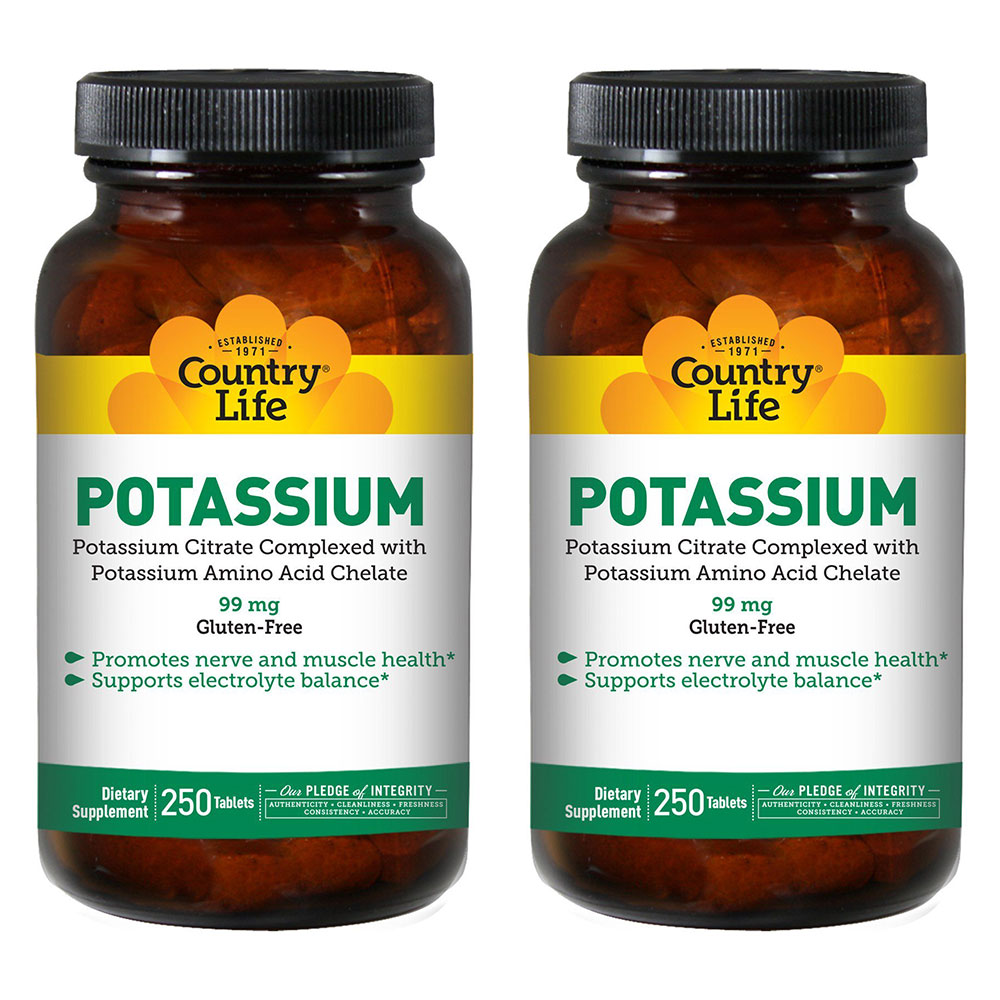 Country Life Potassium 99mg 컨트리 라이프 포타슘 99mg 250정 2팩