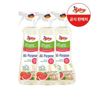 폴리보이 오가닉 자몽 다목적 클리너 500ml 3개 주방 가구 찌든 기름때 항균 세정제