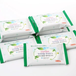 도매 홍보용 손소독티슈 10매 로고인쇄 소량제작 360매 부터 도안디자인무료