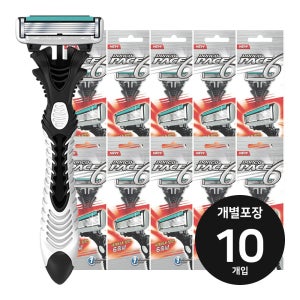 도루코 6중날 PACE6 페이스6 일회용면도기 10개입 SXA100-1