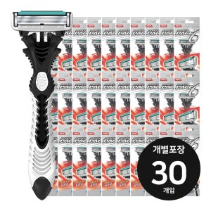 도루코 6중날 PACE6 페이스6 일회용면도기 30개입 SXA100-1