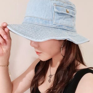 한스모자 데님버킷햇 등산모자 낚시 캠핑 워싱벙거지