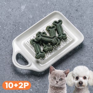 10+2 헬로튼튼 [총12P] 강아지 고양이 덴탈껌 천연 수제껌 치석제거 치태 입냄새 치아