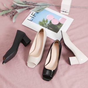 [다빈치 국내생산] 스퀘어토 베이직 토오픈힐 5cm 2color/TC,에나멜 2type