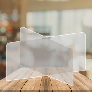 구내식당 가림막 투명 식탁 가림판 아크릴파티션 테이블 십자형 칸막이