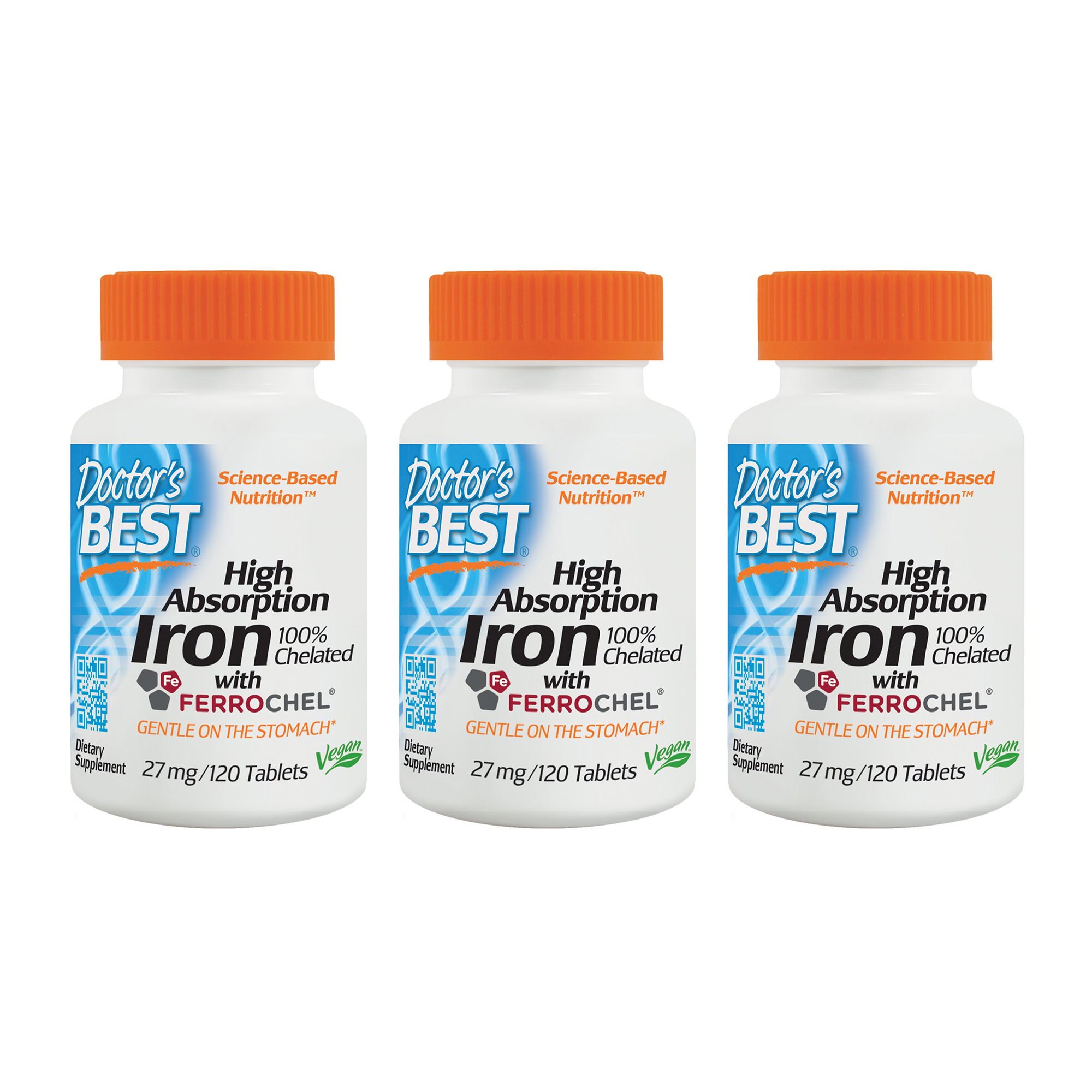Doctor’s Best 닥터스 베스트 고흡수 철분 27mg 120정 x3