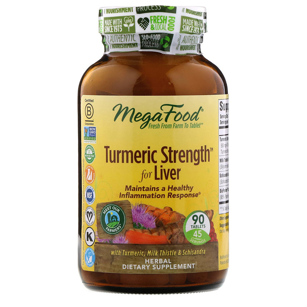 MegaFood <b>메가푸드</b> 강황 터메릭 추출물 <b>간건강</b> Turmeric Strength for Liver 90정