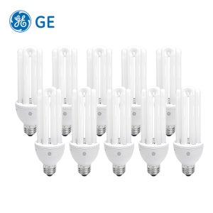 GE 30W 안정기내장형 삼파장 백열전구 10개입 전구색 E26 주차장 화장실등 대체