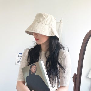 [무배] 베이직 넓은챙 벙거지 버킷햇 모자