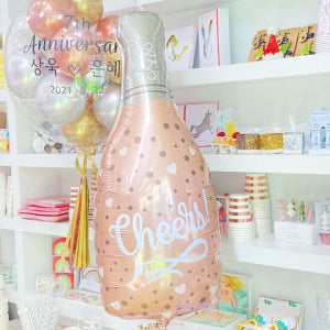 샴페인병 CHEERS 로즈골드 은박풍선