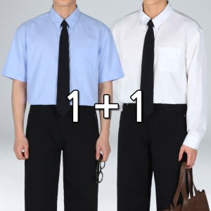 1+1 남자 셔츠 빅사이즈 정장 가을 긴팔 구김없는 여름 반팔 와이셔츠