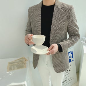 파니시 남자 체크 마이 블레이져 자켓