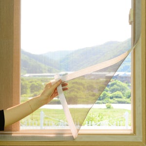 1cm 창문 맞춤제작 붙이는 벨크로 방충망 흰색 170x10cm