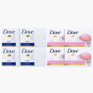 도브 비누 뷰티바 4입 화이트 핑크