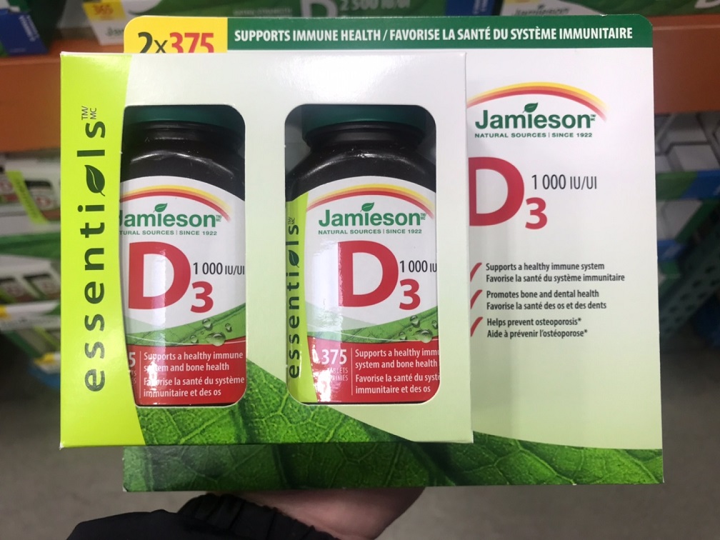 자미에슨 Jamieson Vitamin D3 1000IU 375정 X 2 대용량