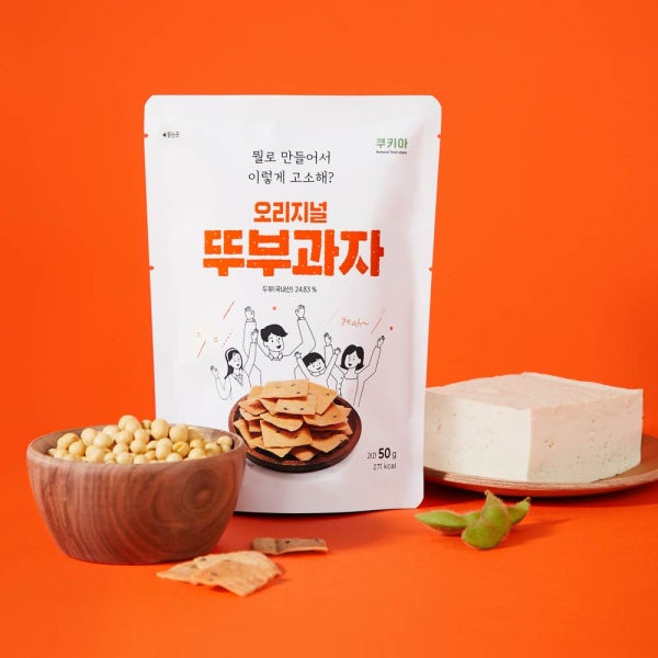 쿠키아 두부과자 6봉 오븐에 구운 고소한 뚜부과자 단백질 저당 간식 임산부 단백칩 콩칩