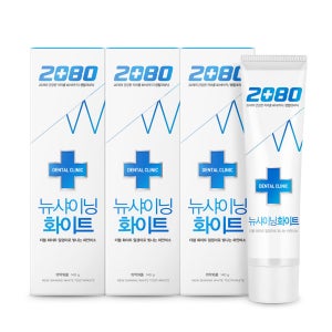 2080 뉴 샤이닝 화이트 치약 120g X 3입 / 미백효과