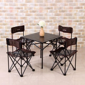 앙겔로스 휴대용 접이식 4인용 캠핑 테이블&의자 세트