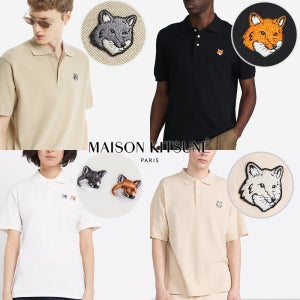메종키츠네 카라티 카라 티셔츠 반팔 폭스헤드 트리컬러
