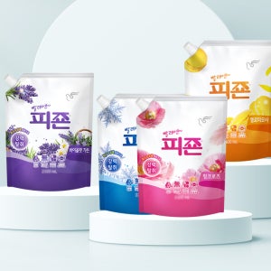 피죤 섬유유연제 프리미엄 1600ml리필용 x 2개 핑크로즈 블루비앙카 엘로미모사