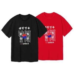 남녀공용 단체기념품 외국인선물 아동용 면100% 대한민국 반팔 티셔츠