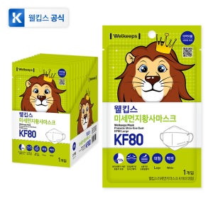 [25개입] 웰킵스 미세먼지 황사 마스크 KF80 대형