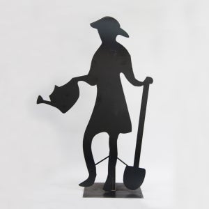 철제조형물 [가드닝여자-자연지반/ 인공지반] 사람조형물 야외 철재 정원장식 조경 포토존