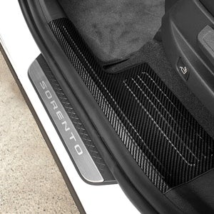 신형 쏘렌토 MQ4 실내 인테리어튜닝 블랙카본 도어스텝커버 스크래치방지용품