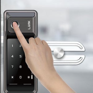 무료설치 링크 지문인식 유리문 전용 도어락 상가문 디지털도어락 번호키 설치 LG-500