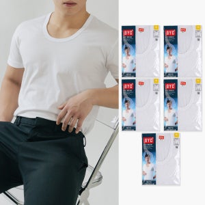 BYC 남성 반팔 런닝 순면 티셔츠 5매 세트 BYC1903 5S