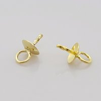 딸럽 14K 골드필드 진주캡 비즈캡 펜던트 목걸이 재료 부자재(3mm,4mm) 한쌍