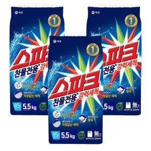 애경 스파크 스마트클린 가루세제 리필 5.5kg 3개