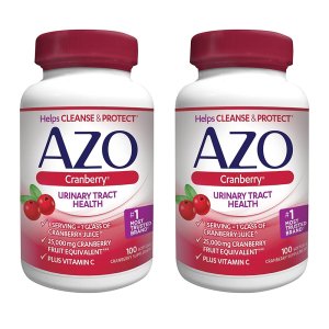 AZO 아조 크랜베리 유리내리 트랙 100정 2팩 AZO Cranberry Urinary Tract Health 1 Serving 1 Glass