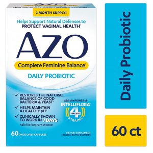 AZO 아조 컴플리트 페미닌 밸런스 프로바이오틱스 60정 AZO Complete Feminine Balance Daily Probiotics