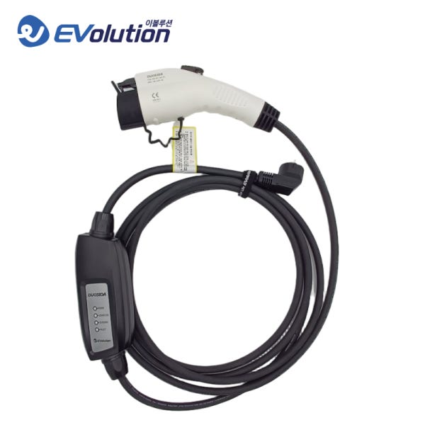 이볼루션 EVolution 전기차충전기 가정용 완속 충전케이블 16A 220V 상비용 휴대용 이동형 비상용 5m